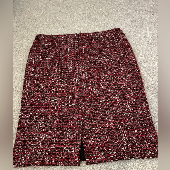 Talbots Womens Wool Tweed Straight Pencil Skirt 8 Petite redish/ Brown Career - Picture 7 of 10